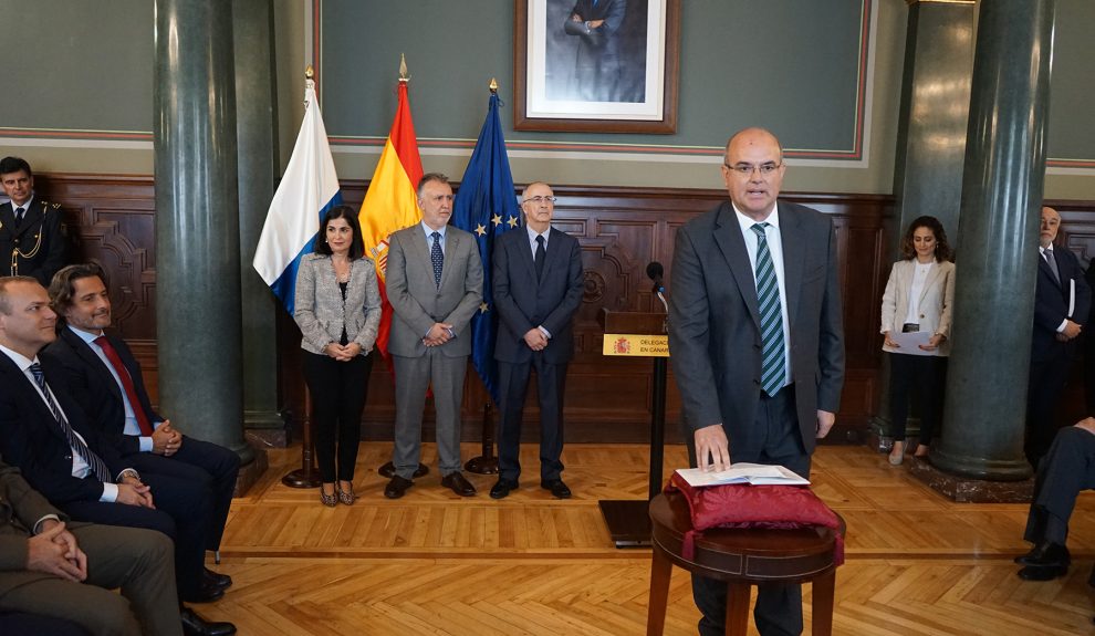 Anselmo Pestana durante su toma de posesión del cargo | Foto: DELEGACIÓN DEL GOBIERNO EN CANARIAS