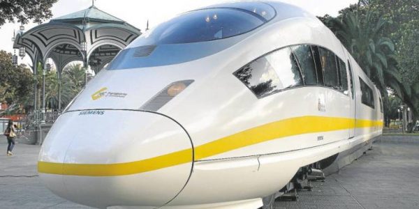 Muestra de la cabecera del Tren de Gran Canaria en el Parque San Telmo, en LPGC | Foto: ARCHIVO