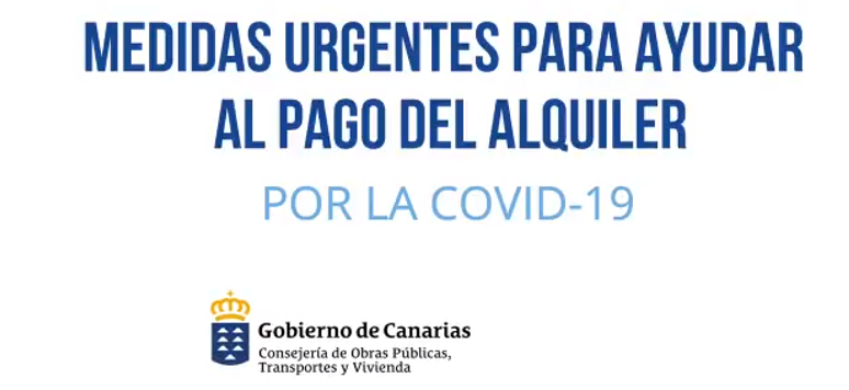 Cartel Medidas para Ayudar al Pago del Alquiler por la Covid 19 | Foto: GOBIERNO DE CANARIAS