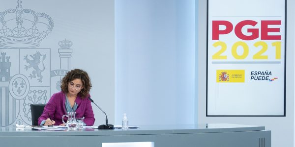 María Jesús Montero, ministra de Hacienda, durante la presentación de los PGE | Foto: MONCLOA