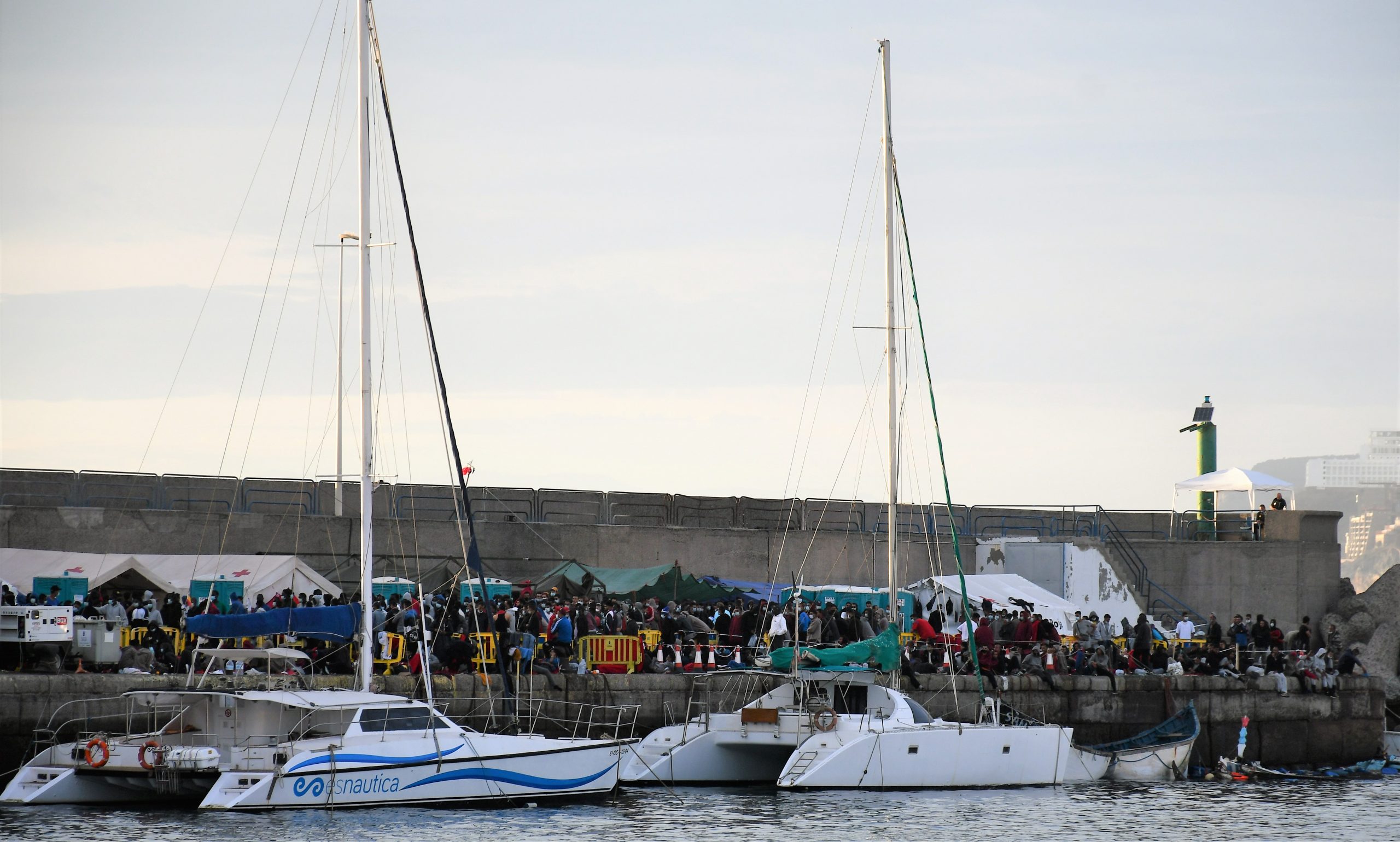 Situación del Muelle de Arguineguín a 12 de noviembre | Foto: AYUNTAMIENTO DE MOGÁN Situación del Muelle de Arguineguín a 12 de noviembre | Foto: AYUNTAMIENTO DE MOGÁN