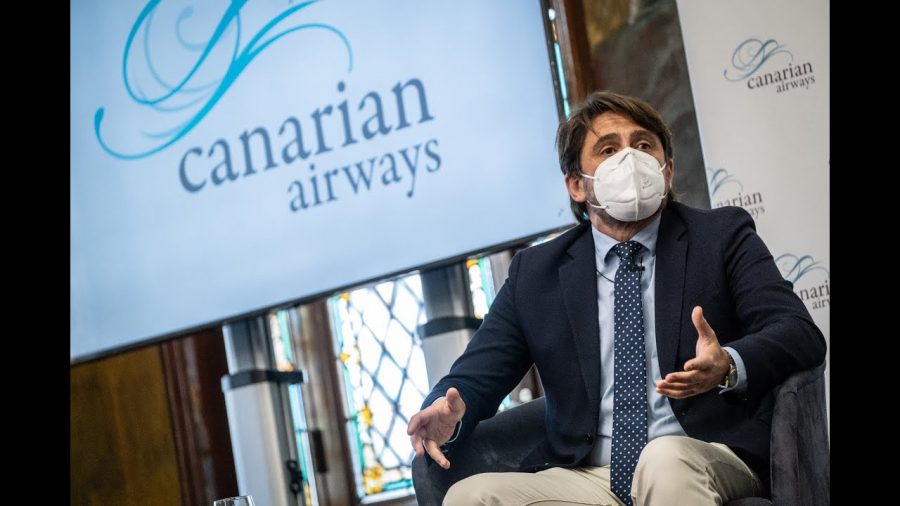 Jorge Marichal en la presentación de Canarian Airways el pasado febrero | ASHOTEL Jorge Marichal en la presentación de Canarian Airways el pasado febrero | ASHOTEL
