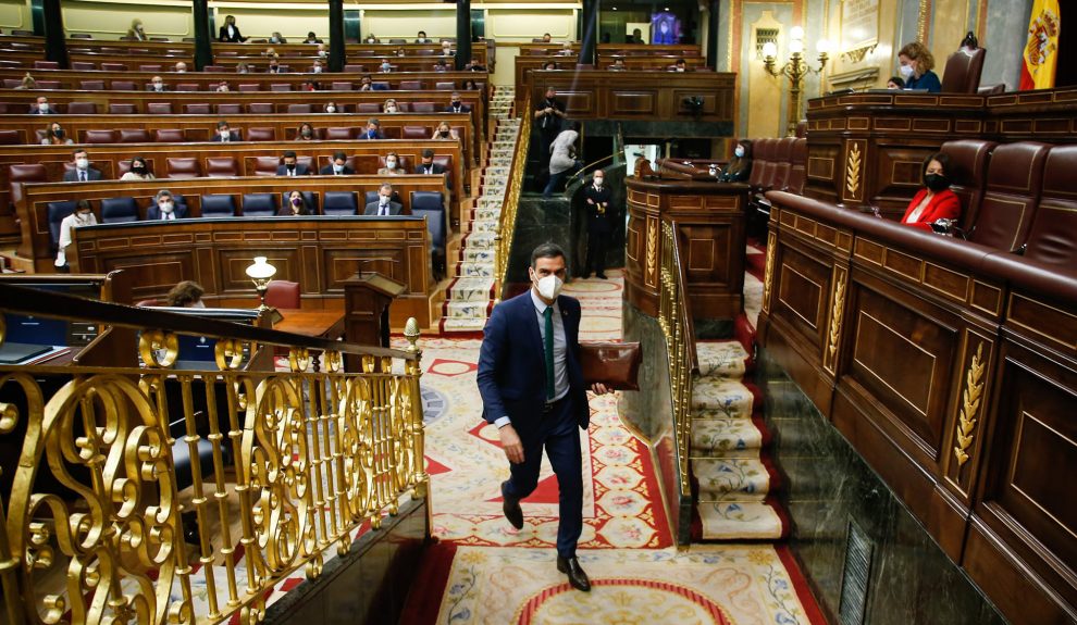 Pedro Sánchez saliendo del Congreso de los Diputados en la sesión de control al Gobierno el pasado miércoles | LA MONCLOA
