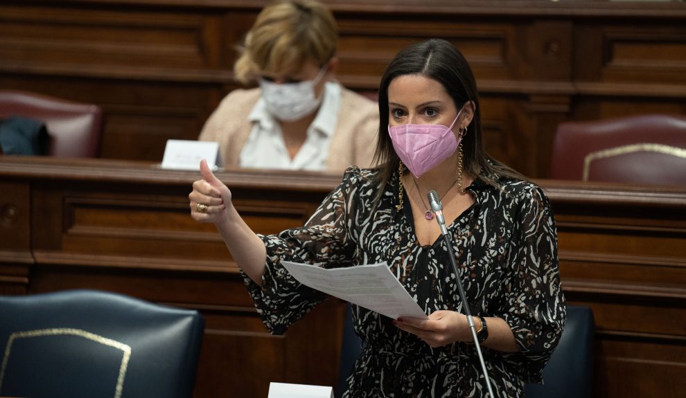 Yaiza Castilla en el Parlamento de Canarias ayer | GOBIERNO DE CANARIAS