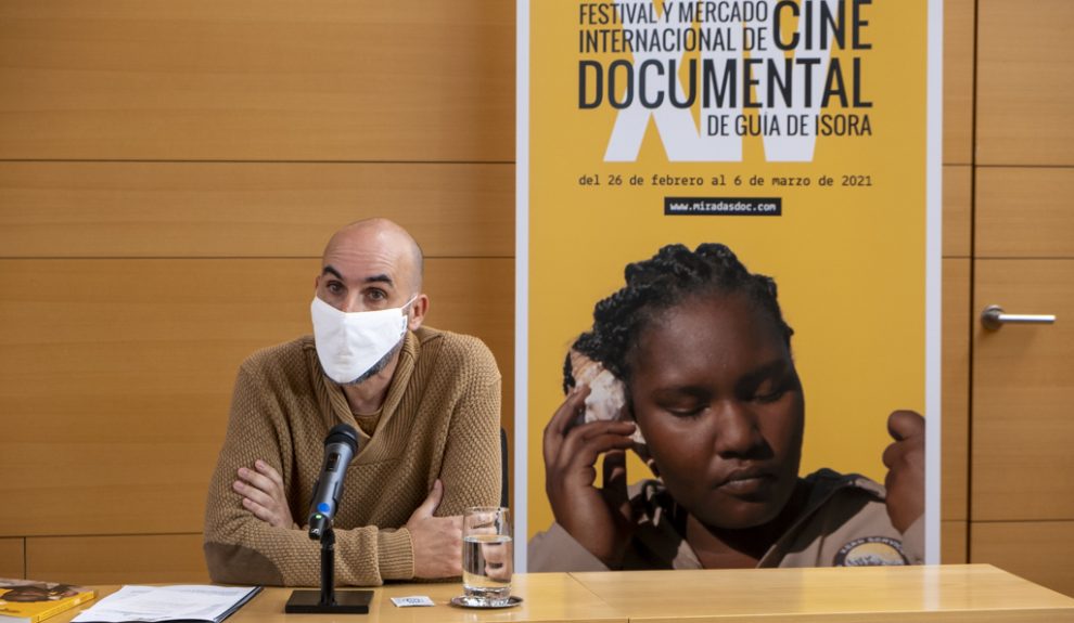 David Baute en la presentación del festival en el Cabildo de Tenerife el pasado miércoles | MIRADASDOC