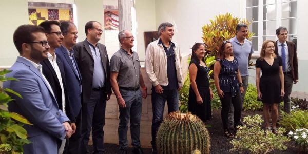 Carmelo León (dcha.) en un acto en la ULPGC con otros miembros del estudio en 2019 | SOCLIMPACT