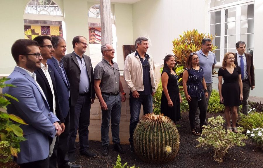 Carmelo León (dcha.) en un acto en la ULPGC con otros miembros del estudio en 2019 | SOCLIMPACT