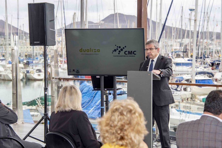 Juan Carlos Lauder en la presentación del estudio ayer | CLÚSTER MARÍTIMO DE CANARIAS Juan Carlos Lauder en la presentación del estudio ayer | CLÚSTER MARÍTIMO DE CANARIAS