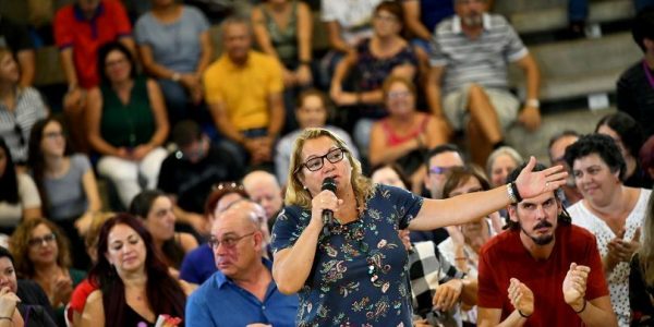 Meri Pita en un mítin en Las Palmas de Gran Canaria en 2019 | PODEMOS