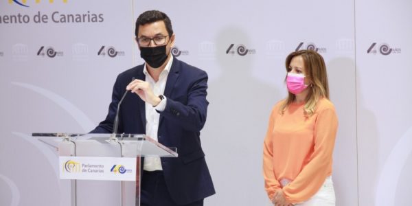 Pablo Rodríguez y Rosa Dávila en el Parlamento de Canarias | COALICIÓN CANARIA