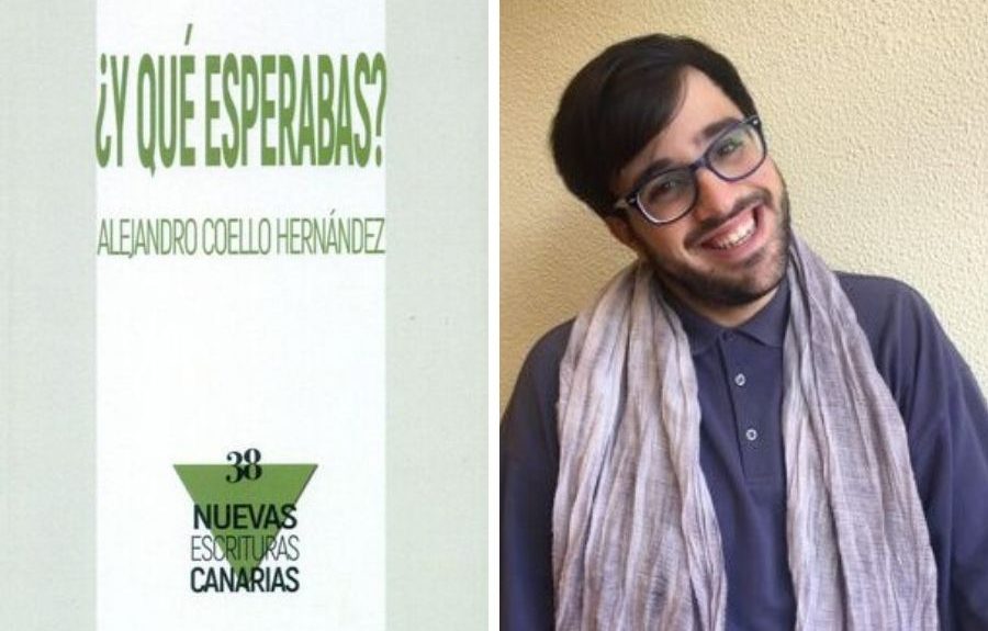 Alejandro Coello y la portada de su libro | CONSEJERÍA DE CULTURA DEL GOBIERNO DE CANARIAS