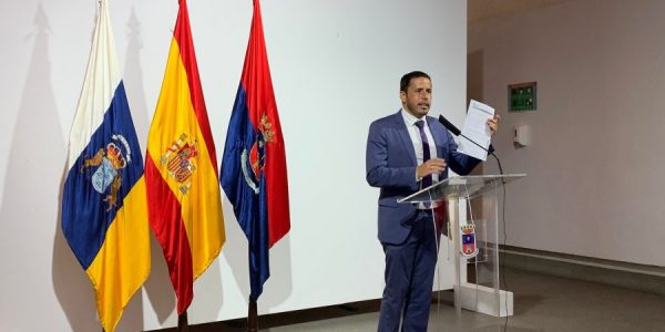 Héctor Suárez anunciando su renuncia a la alcaldía el pasado lunes | AYUNTAMIENTO DE TELDE