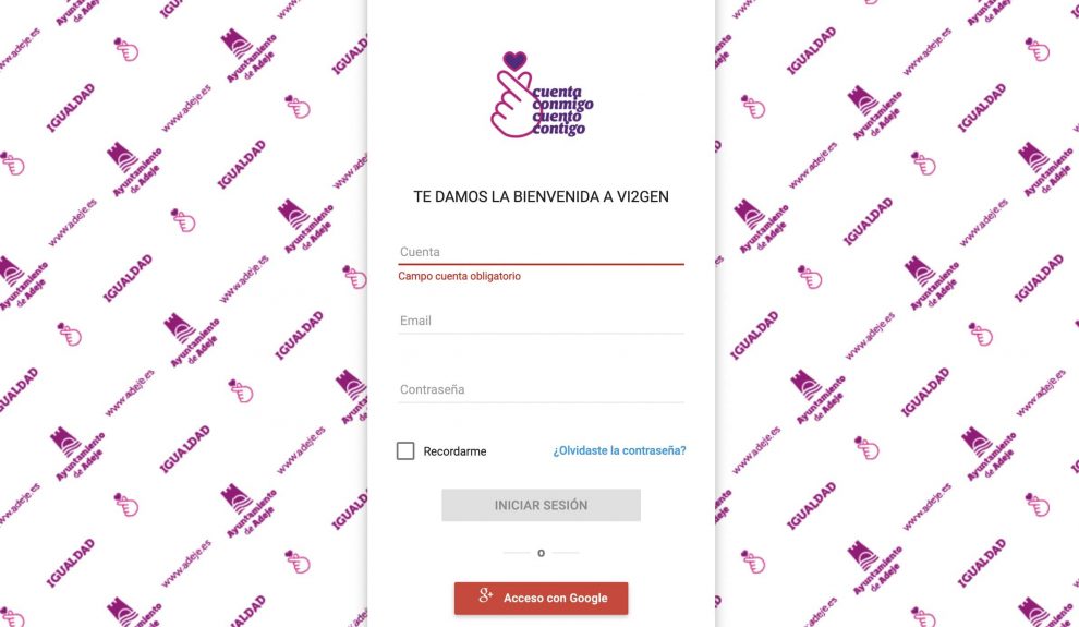 Aplicación facilitada desde el municipio | AYUNTAMIENTO DE ADEJE