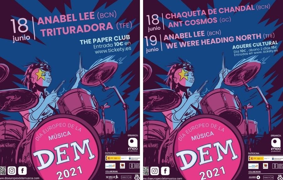 Carteles de los conciertos en Gran Canaria y Tenerife | THE PAPER CLUB y AGUERE CULTURAL