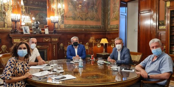 Mª Jesús Montero reunida con Ángel Víctor Torres y Román Rodríguez ayer | PSOE CANARIAS