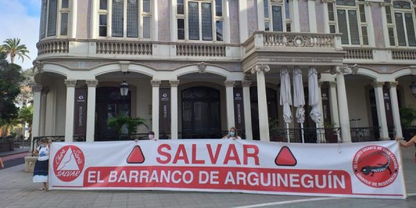 Miembros de la plataforma manifestándose el pasado junio | Foto: Plataforma Salvar Chira-Soria