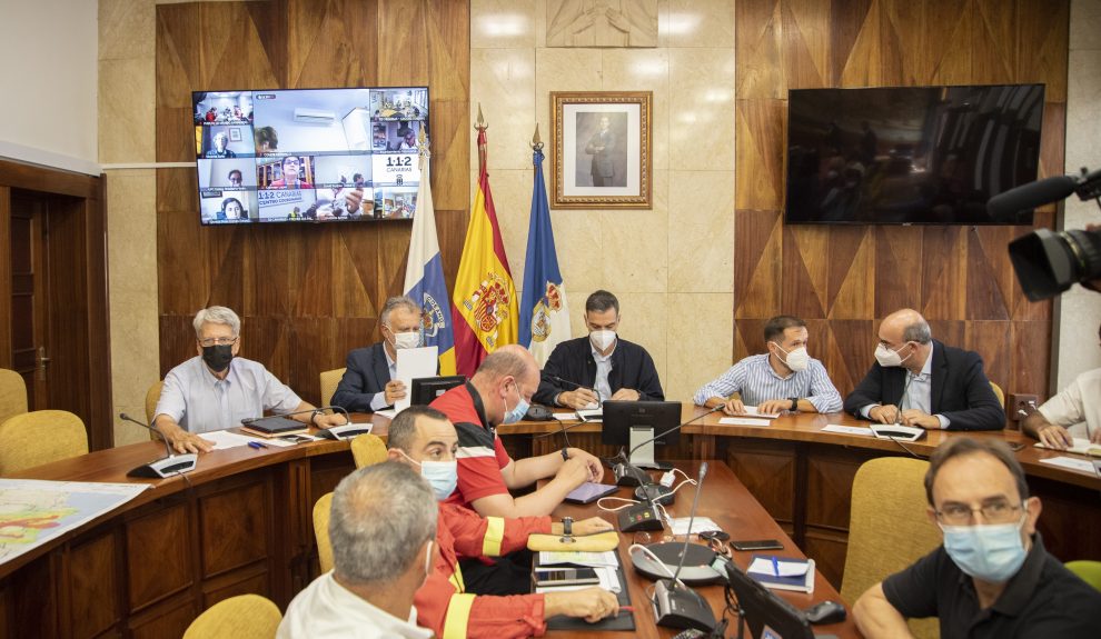 Reunión del Comité director del Pevolca | Foto: Gabinete del Gobierno de Canarias