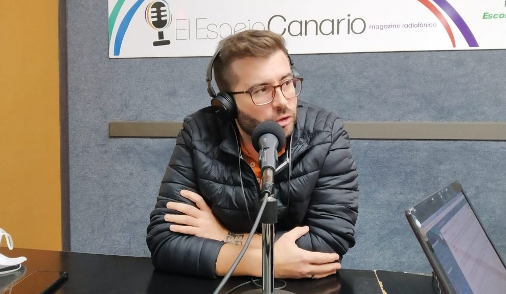 Aridane González en los estudios de El Espejo Canario