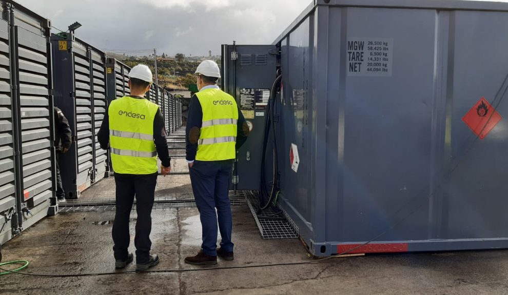 Trabajadores de Endesa en La Palma