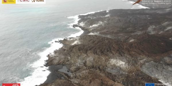 Vista aérea de los deltas de lava de La Palma | Foto: Gobierno canario