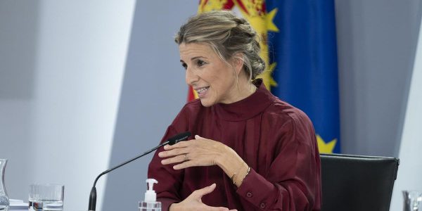 La ministra de Trabajo, Yolanda Díaz, en una rueda de prensa | Foto: Moncloa