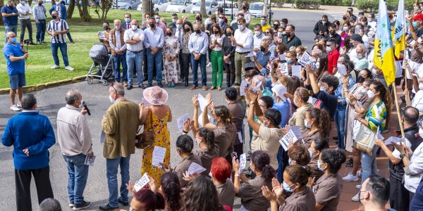 Concentración de los trabajadores de los hoteles de Riu | Foto: Cabildo de Fuerteventura| Foto