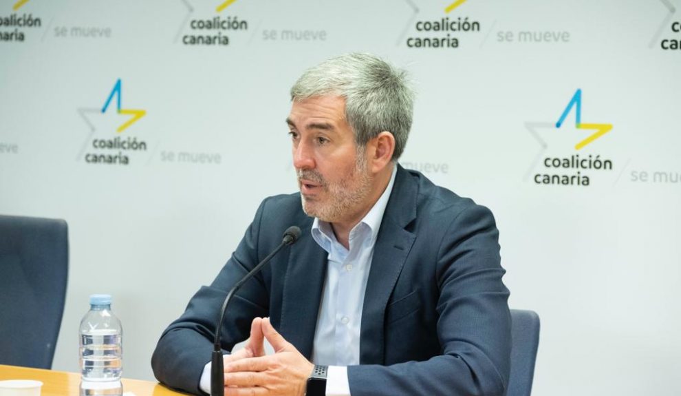 Fernando Clavijo en una comparecencia ante los medios de comunicación