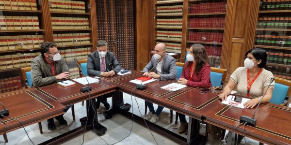 Reunión de representantes de CCOO y UGT en Correos con miembros del Parlamento canario