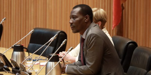 Luc André en una comisión en el Congreso de los Diputados