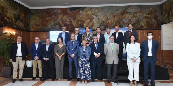 Miembros del Cidihub durante una visita al Gobierno canario