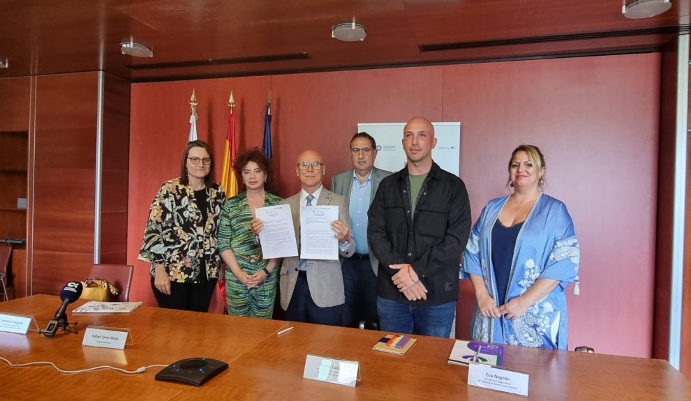 Momento de la rueda de prensa de presentación del Grupo de Defensa de Derechos Sociales de Canarias