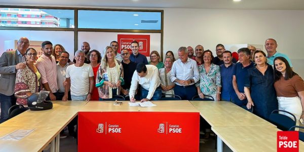 Asamblea en la que Alejandro Ramos fue elegido secretario general de la ejecutiva local de Telde