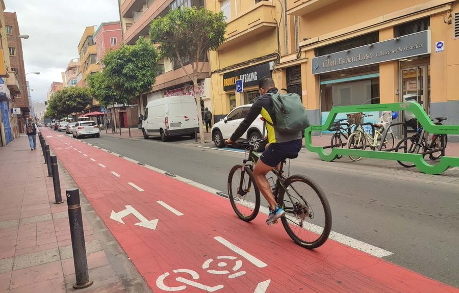 Uno de los carriles bicis en Las Palmas de Gran Canaria