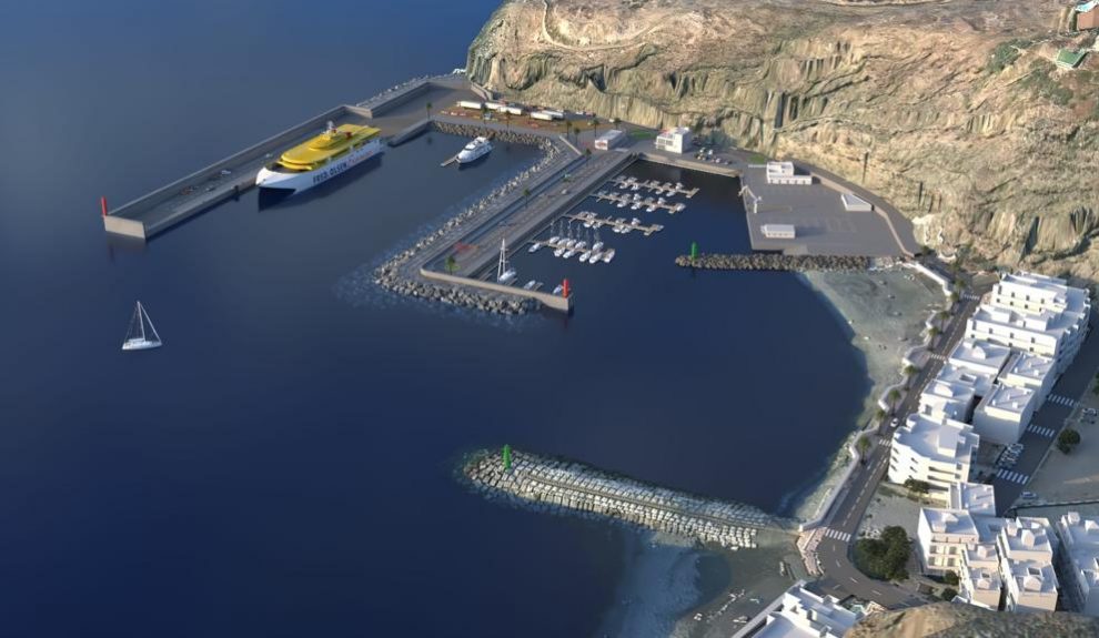 Infografía del proyecto de ampliación del Puerto de PLaya Santiago | Foto: Gobierno de Canarias
