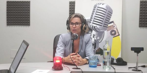 Conchi Narváez en los estudios de El Espejo Canario