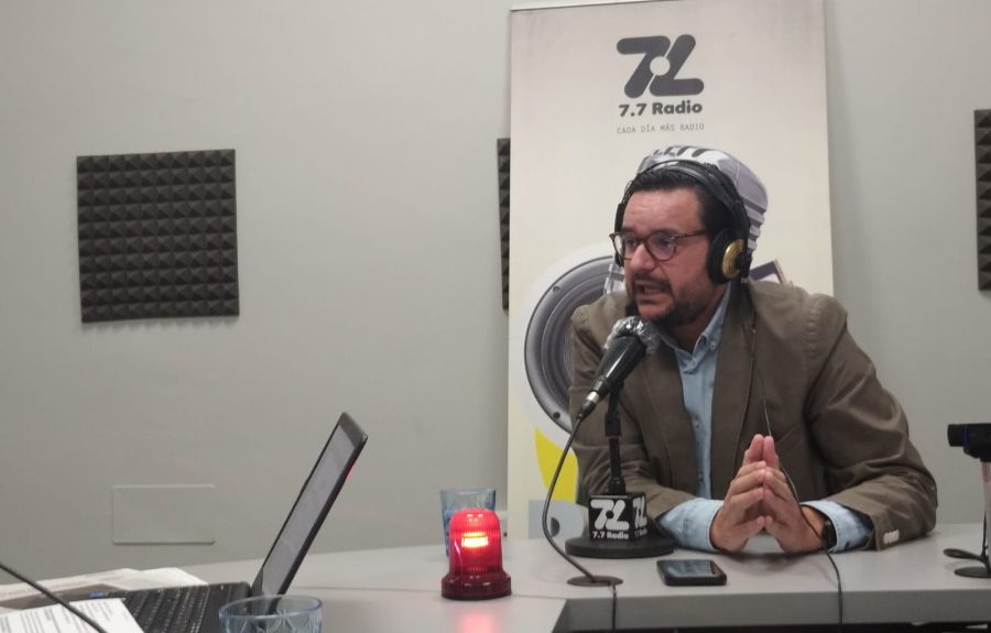 Sergio Ramos en los estudios de El Espejo Canario