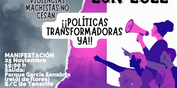 Cartel de la manifestación de este viernes en Santa Cruz de Tenerife