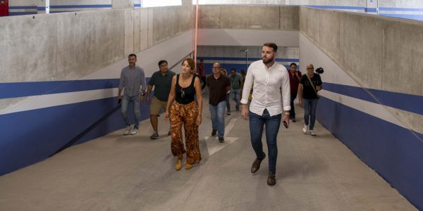 Onalia Bueno durante la inauguración del parking de Arguineguín