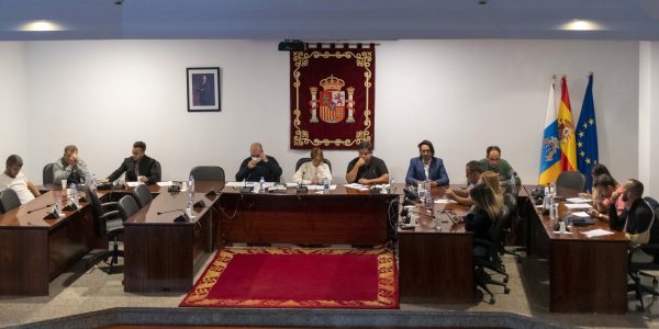 Onalia Bueno preside un pleno del Ayuntamiento de Mogán