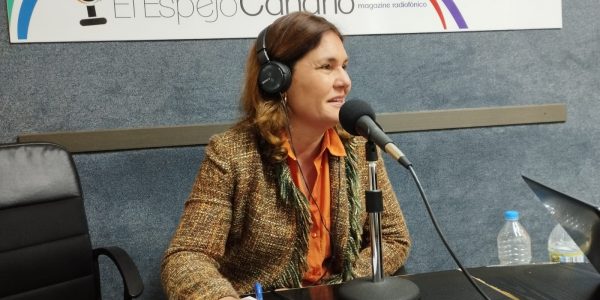 Jimena Delgado en los estudios de El Espejo Canario
