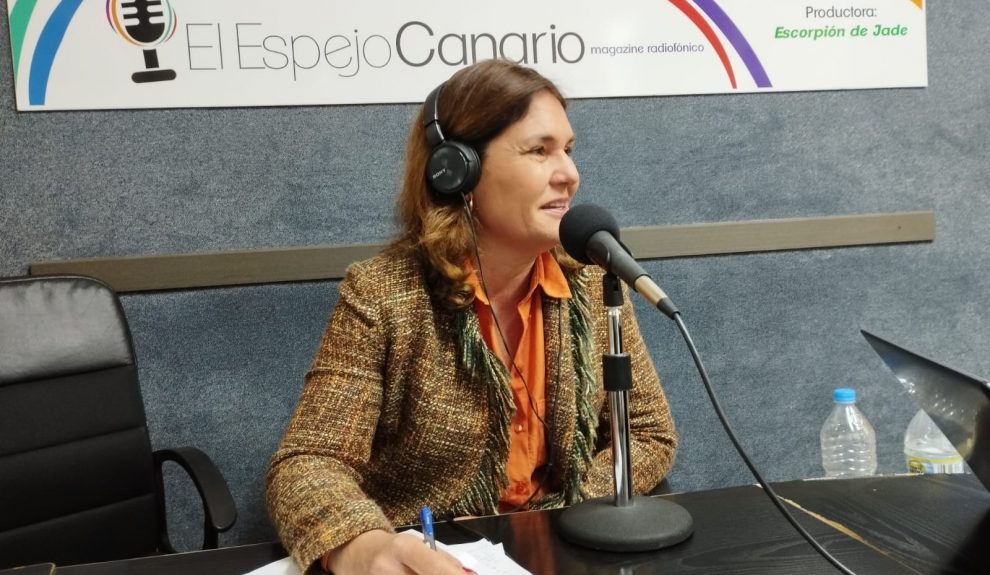 Jimena Delgado en los estudios de El Espejo Canario