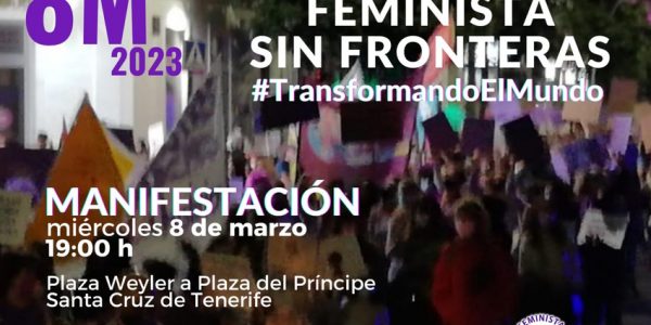 Cartel de la manifestación del 8-M 2023 en Santa Cruz de Tenerife