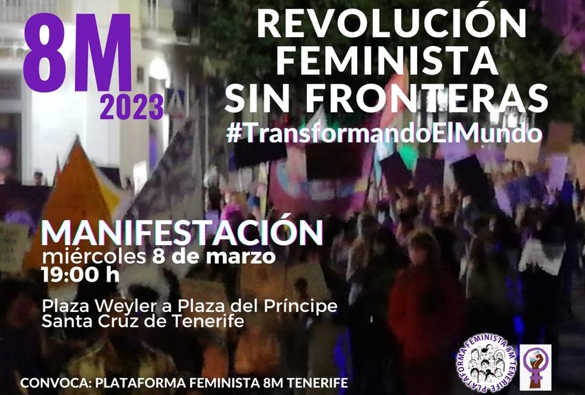 Cartel de la manifestación del 8-M 2023 en Santa Cruz de Tenerife