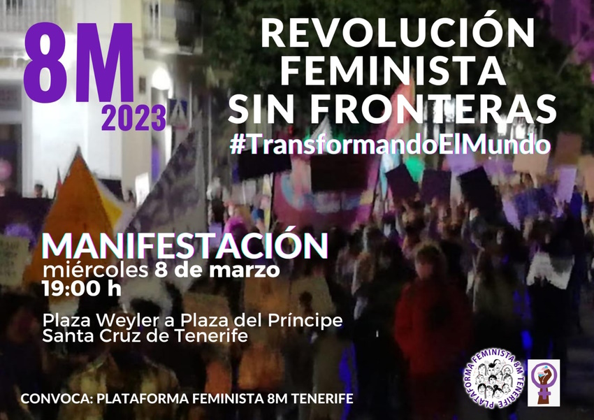 Cartel de la manifestación del 8-M 2023 en Santa Cruz de Tenerife Cartel de la manifestación del 8-M 2023 en Santa Cruz de Tenerife