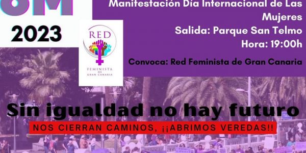 Cartel de la manifestación del 8-M 2023 en Las Palmas de Gran Canaria