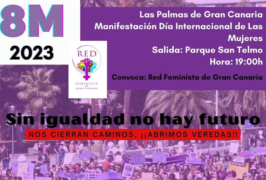 Cartel de la manifestación del 8-M 2023 en Las Palmas de Gran Canaria
