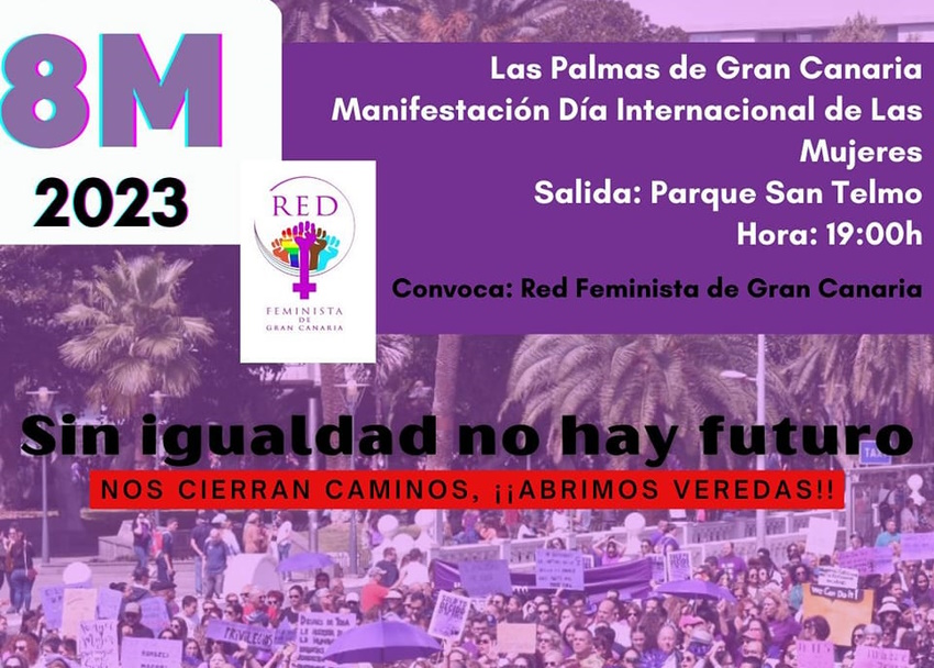 Cartel de la manifestación del 8-M 2023 en Las Palmas de Gran Canaria Cartel de la manifestación del 8-M 2023 en Las Palmas de Gran Canaria