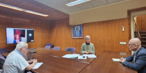 Miembros de la Plataforma Marea Gran Canaria en una reunión con el Diputado del Común | Foto: Diputado del Común