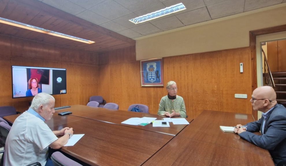 Miembros de la Plataforma Marea Gran Canaria en una reunión con el Diputado del Común | Foto: Diputado del Común