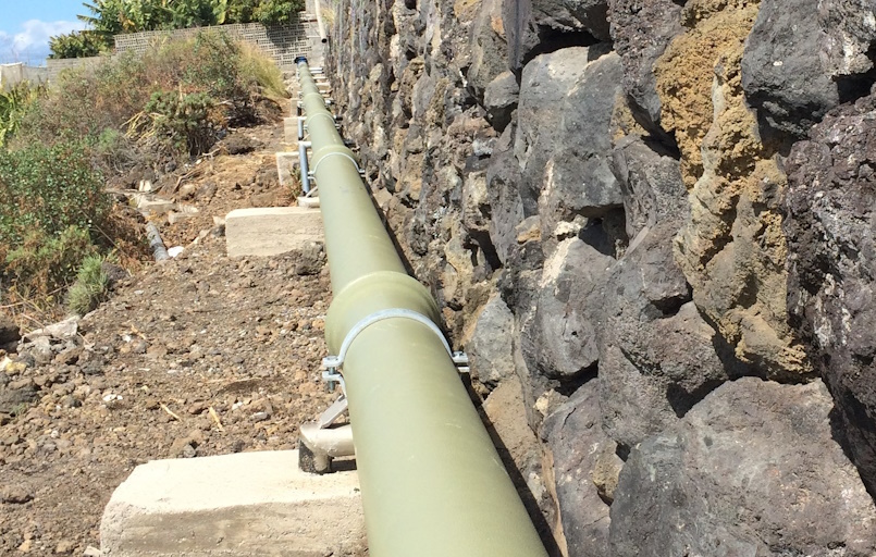 Infraestructura para la canalización del agua | Foto: Gobierno de Canarias
